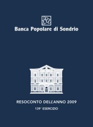 RESOCONTO DELL'ANNO 2009 - Banca Popolare di Sondrio