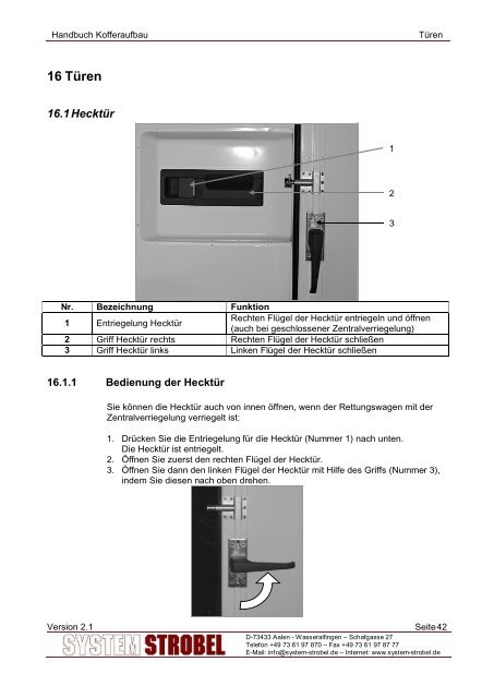 Handbuch SYSTEM STROBEL Kofferaufbau