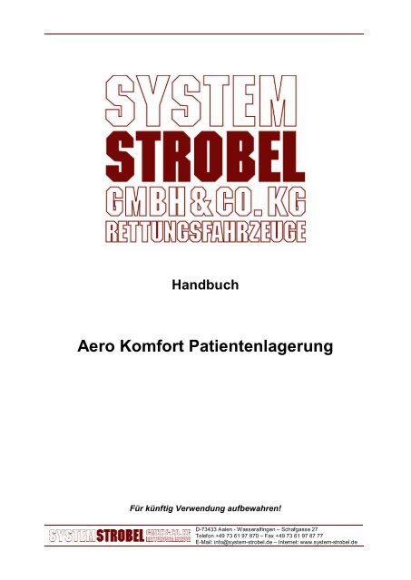 Aero Komfort Handbuch - SYSTEM STROBEL