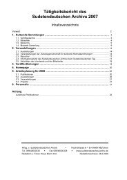 Tätigkeitsbericht des Sudetendeutschen Archivs 2007