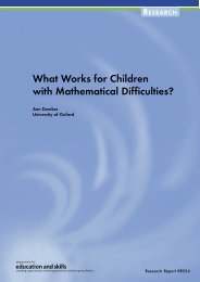 What Works for Children with Mathematical Difficulties?