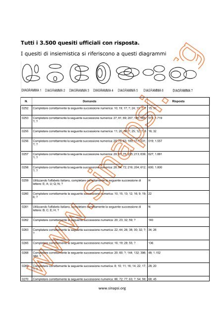 Tutti i 3.500 quesiti ufficiali con risposta. I quesiti ... - Osmosi delle  Idee