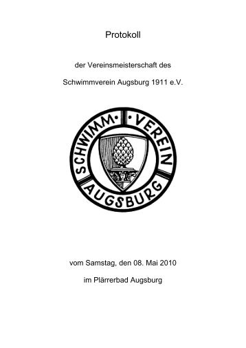 Protokoll - Schwimmverein Augsburg 1911 e. V.