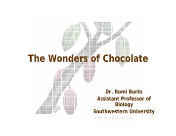 The Wonders of Chocolate - Southwestern - Southwestern University