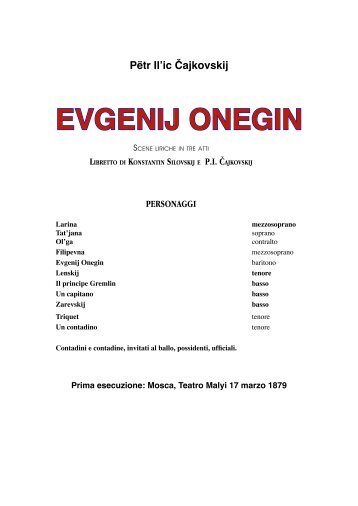 Evgenij Onegin - Di cose un po