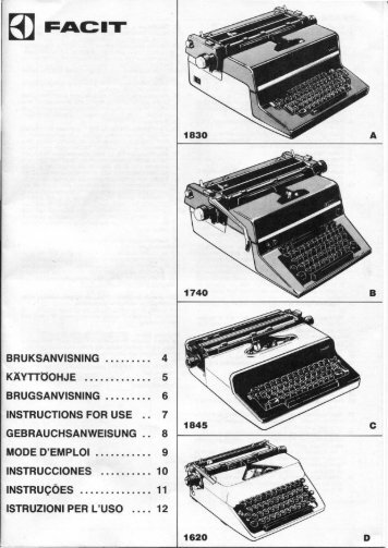Facit typewriter manual - typewriters.ch