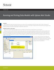 Running and testing data models with Sybase Aleri Studio