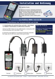 Kurzanleitung - ecs electronic cash syländer gmbh