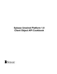 Sybase Unwired Platform Client Object API Cookbook