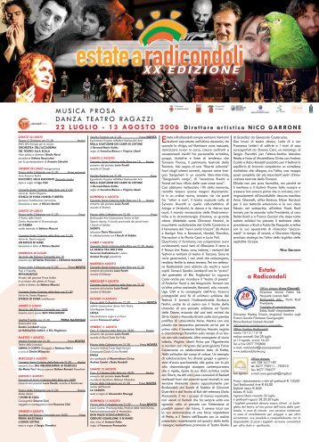 Programma del Festival 2006 (PDF) - Radicondoli