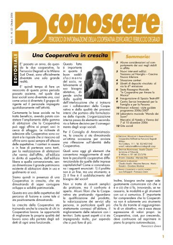 scarica il numero di settembre 2006 - Cooperativa Degradi