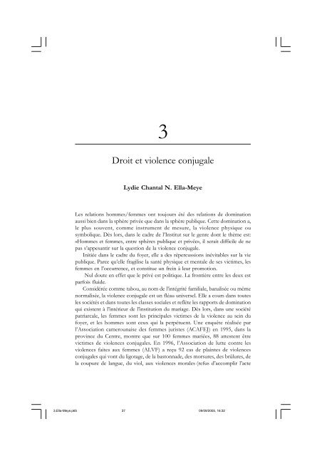 Droit et violence conjugale - codesria