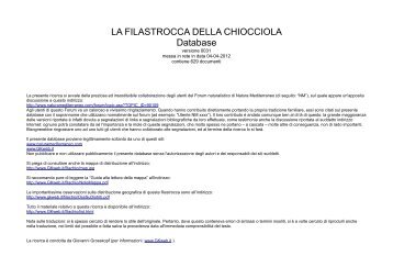 LA FILASTROCCA DELLA CHIOCCIOLA Database