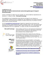 Der Microsoft Exchange Load Balancer: Loadbalancing Lösungen von Loadbalancer.org