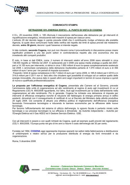 associazione italiana per la promozione della ... - Ascomac
