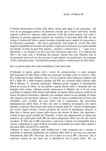 Intervento dell'On. Raffaello De Brasi sui 30 - Andrea Bondi