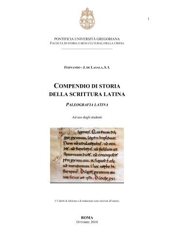 Compendio di storia della scrittura latina. Paleografia ... - Gregoriana