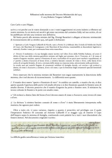 Riflessioni sullo stemma del decreto del 1925 - Vergara