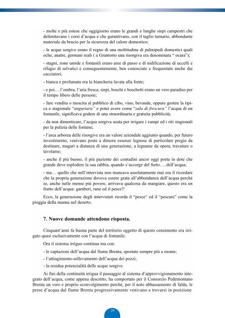 LE RISORGIVE: - Consorzio bonifica pedemontano brenta