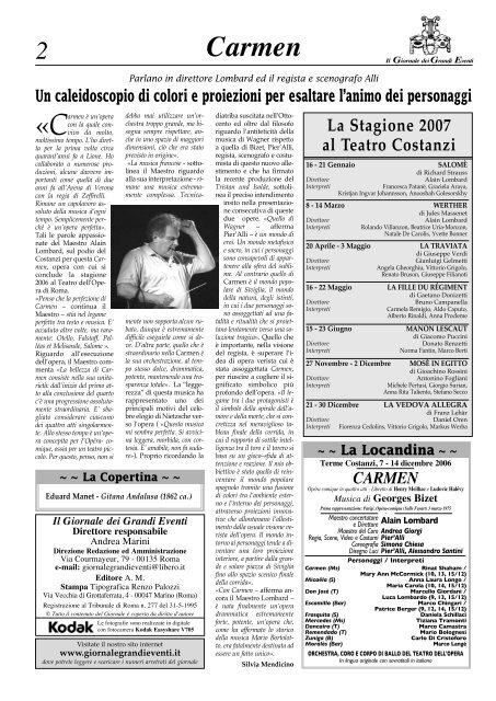 CARMEN - Il giornale dei Grandi Eventi