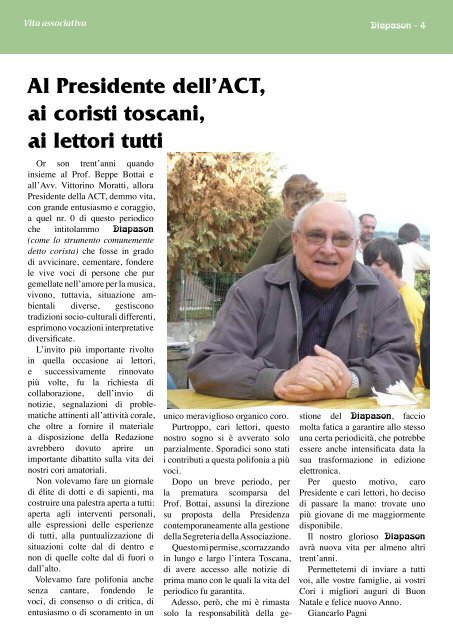 Diapason - Associazione Cori dell Toscana