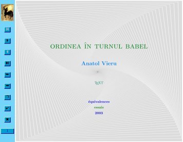 Ordinea în Turnul Babel - Equivalences.org
