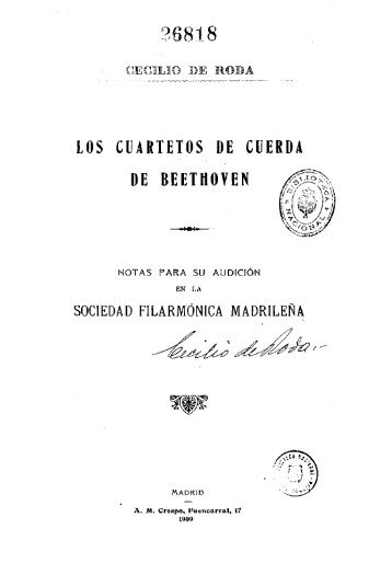 LOS CUARTETOS DE CUERDA DE BEETHOVEN - Lvbeethoven.It