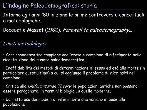 Indagine paleodemografica - Università degli Studi della Tuscia