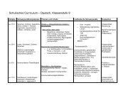 Schulisches Curriculum – Deutsch, Klassenstufe 9 - Tagore-Schule