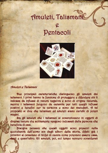 Amuleti, Talismani e Pentacoli - Studio Ambra