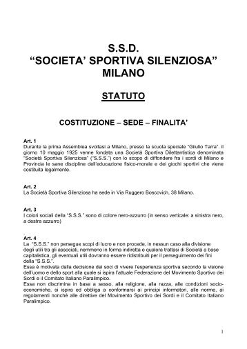 Statuto - SSS Milano