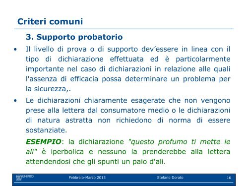 I claim cosmetici: linee guida della Commissione sui criteri ... - Unipro