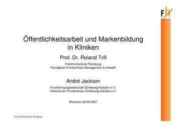 Studie "Öffentlichkeitsarbeit und Markenbildung in Kliniken"