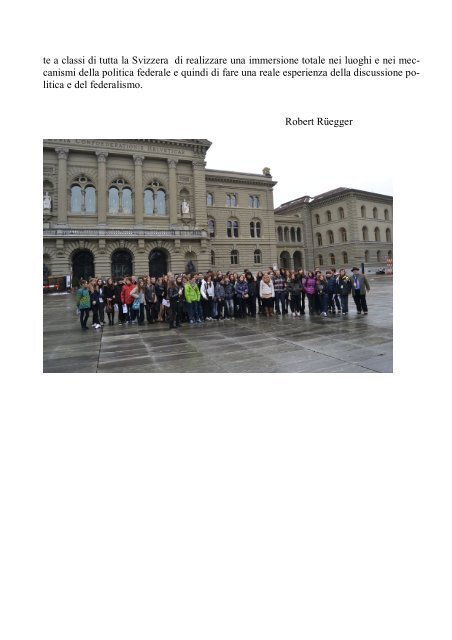 Giovani parlamentari a Berna - Scuola media Pregassona