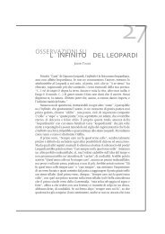 OSSERVAZIONI SU L INFINITO DEL LEOPARDI - S. Staffa