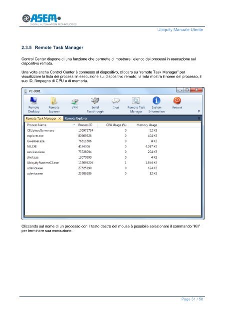 Ubiquity Manuale Utente (v1.3) - Asem