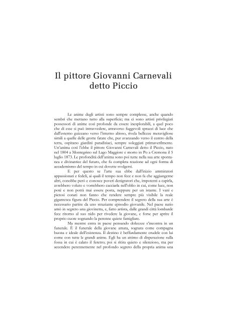 Il pittore Giovanni Carnevali detto Piccio