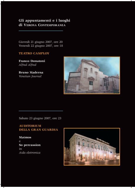 Programma di sala - Verona Contemporanea Festival
