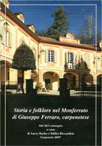 Storia e folklore nel Monferrato di Giuseppe Ferraro, carpenetese