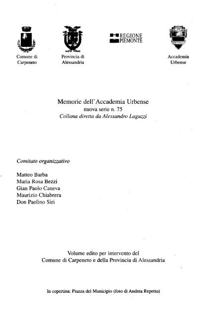 Storia e folklore nel Monferrato di Giuseppe Ferraro, carpenetese