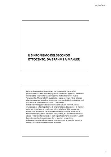 14 Il sinfonismo del secondo Ottocento - Fabiosartorelli.Net