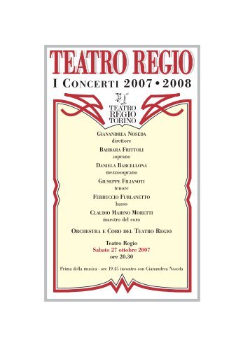 Download the detailed program [IT] - Teatro Regio di Torino
