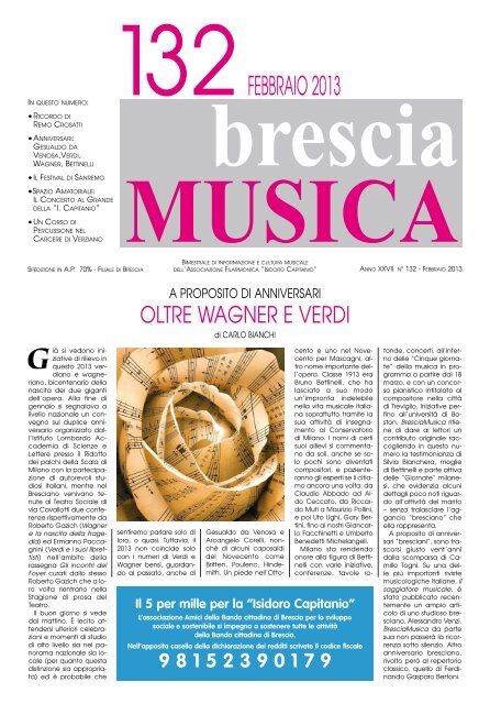 bresciaMUSICA 132 Febbraio 2013 ( PDF 2,5 Mb) - Isidoro Capitanio