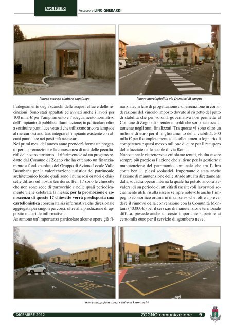 Zogno Comunicazione - Dicembre 2012 - Comune di Zogno