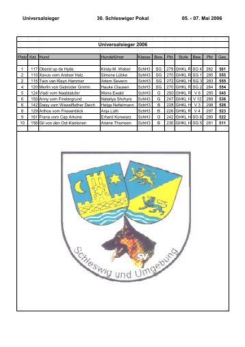 Universalsieger 30. Schleswiger Pokal 05. - 07 ... - SV OG Schleswig