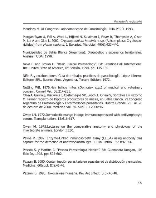 Parasitosis regionales - Biblioteca central de la Universidad ...