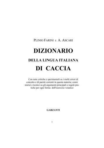 DIZIONARIO DI CACCIA