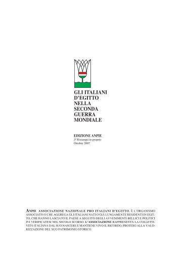 Gli italiani d'Egitto nella seconda guerra mondiale - anpie