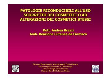 PATOLOGIE RICONDUCIBILI ALL'USO ... - ASL di Brescia