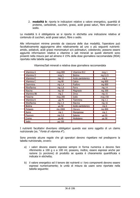 etichettatura e presentazione dei prodotti di largo consumo: alimenti ...